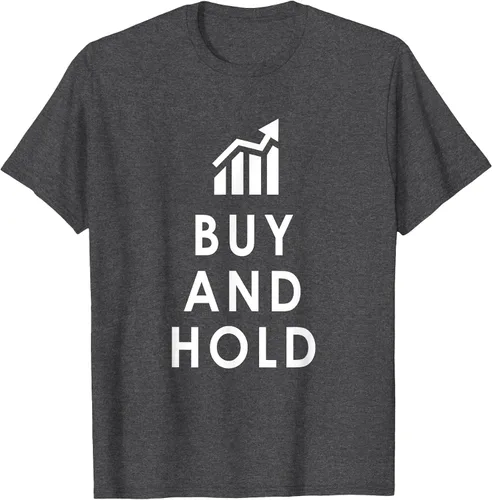Vista 46 de Stocks Investing Buy and Hold Investor T-Shirt Asphalt Grey