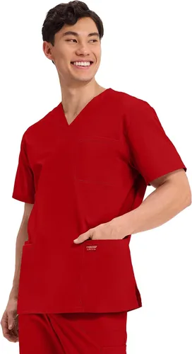 Vista 13 de Cherokee WW Professionals WW695 - Camisa de uniforme sanitario para hombre, con cuello en V