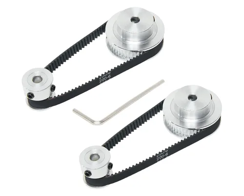 Vista 7 de Juego de 2 piezas 2GT Polea de distribución de aluminio 20 y 36 dientes 5 mm de orificio Rueda sincrónica con 2 piezas Longitud de 200 mm, ancho
