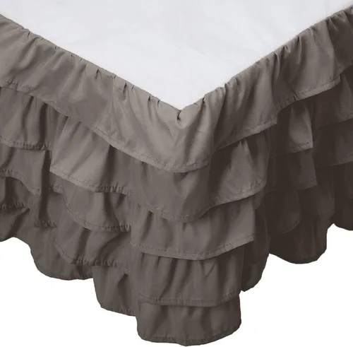 Vista 12 de Elegant Comfort Leila Collection - Falda de cama con múltiples volantes, 1500 hilos por pulgada cuadrada, calidad egipcia, con volantes antipolvo