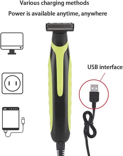 Vista 4 de INVODA Afeitadora eléctrica y recortadora de barba para hombre, afeitadora recargable en húmedo y seco con 3 protectores de precisión, protector
