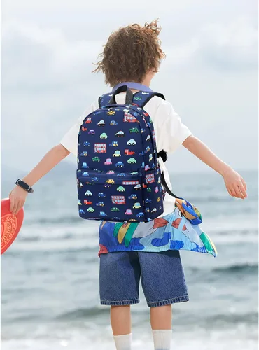Vista 41 de CAMTOP - Conjunto de mochila y lonchera con estampados divertidos para niños de preescolar y primaria), Y0058-2