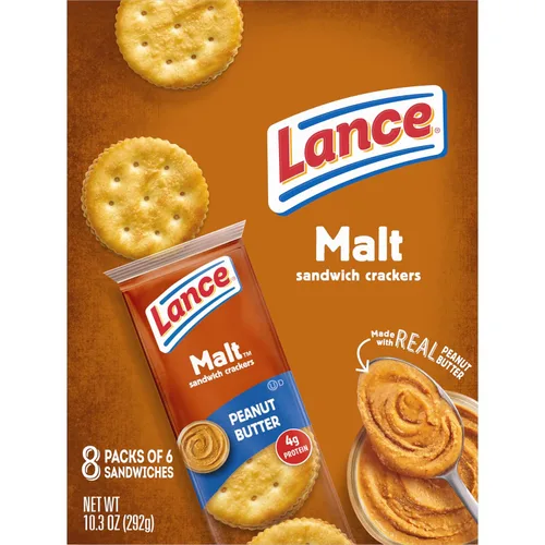 Vista 7 de Lance Galletas tipo sándwich, malta con mantequilla de maní, caja de 8