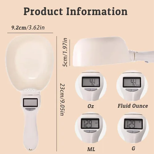Vista 7 de Cuchara medidora electrónica con conversión de onzas/onza líquida/ml/gramo, cucharas medidoras digitales ajustables para cocinar hornear, cuchara