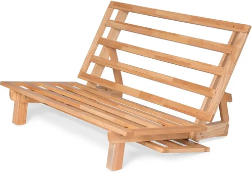 Vista 20 de Nirvana Futons Tumbona de futón doble con colchón de microfibra de madera maciza natural Fudge de microfibra