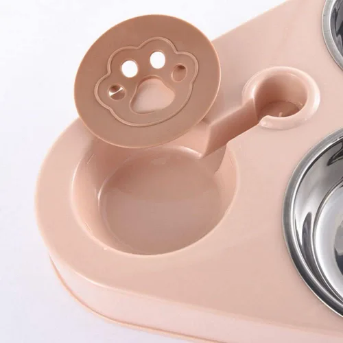 Vista 7 de Comedero de acero inoxidable 3 en 1 para perros y gatos, accesorio de alimentación automática para perros y gatos (azul)