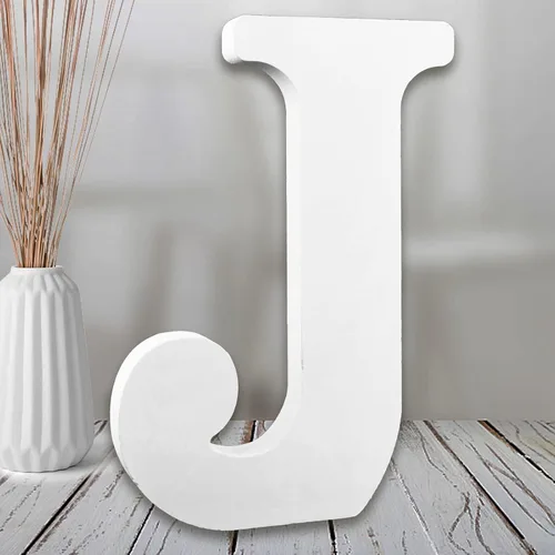 Vista 33 de AOCEAN Letras de madera blanca de 8 pulgadas, letras de madera sin terminar para pared, letras decorativas de pie en rodajas, decoración de tablero