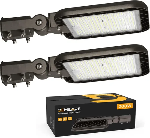 Vista 10 de Luz de estacionamiento de 150 W, instalación rápida, 22500 LM, luces de calle LED, montaje con accesorio deslizante con fotocélula del atardecer al