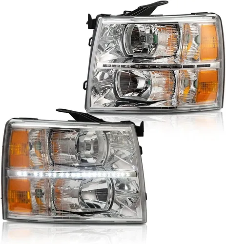 Vista 13 de G-PLUS Conjunto de faros, compatible con Chevy Silverado 2007 2008 2009 2010 2011 2012 2013 2014 Chevy Silverado parachoques faro, lente