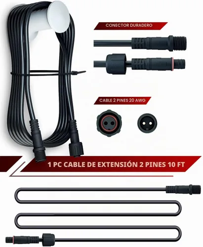 Vista 2 de Cable de extensión de 2 pines de 10 pies para kits de luz estroboscópica LUMENIX