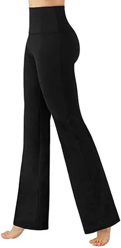 Vista 3 de 2019 Nuevos pantalones de yoga para mujer, cintura alta, control de abdomen, leggings de entrenamiento, pantalones largos de yoga acampanados