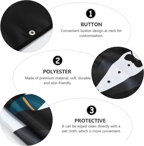 Vista 7 de EXCEART - Babero para adultos con pajarita 3D, reutilizable, impermeable, protector de babero para tiempo de comida, delantal de ayuda impermeable
