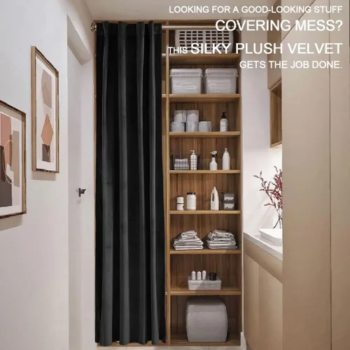 Vista 9 de XTMYI Paneles de Cortinas de Puerta Opacas de Terciopelo para Dormitorio, Aislamiento Térmico de Invierno Cálido con Pestaña Trasera y Bolsillo