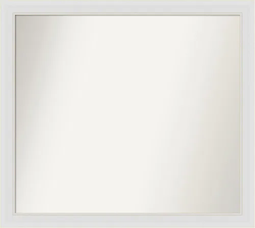 Vista 173 de Amanti Art Espejo de baño blanco para sobre el fregadero, 24 x 26 pulgadas, espejo rectangular blanco y blanco, marco de madera contemporáneo