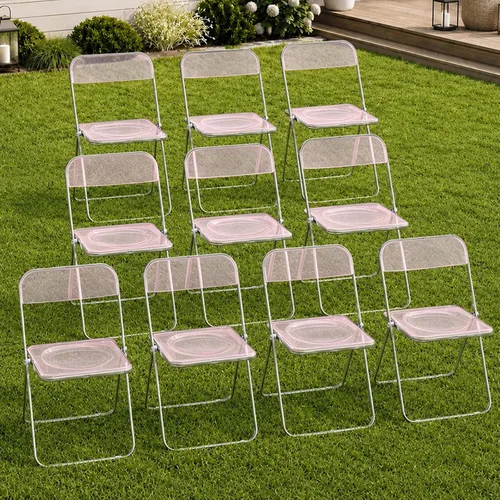 Vista 49 de JPBSTO Paquete de 2 sillas plegables de plástico negro, par ejecutivo apilable para oficina, sala de conferencias, área VIP (capacidad de 300 libras)