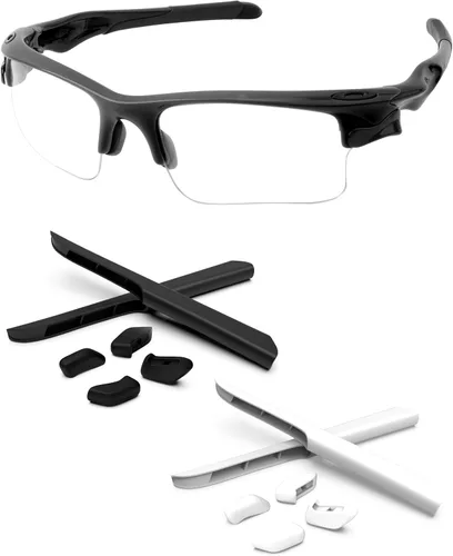 Vista 13 de Piezas de nariz de repuesto y calcetines de oreja Kits de goma para Oakley Fast Jacket OO9097/Fast Jacket XL OO9156 Negro
