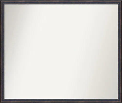 Vista 99 de Amanti Art Espejo de baño de bronce para sobre el fregadero, 25 x 26 pulgadas, espejo rectangular de bronce oscuro, marco de madera tradicional