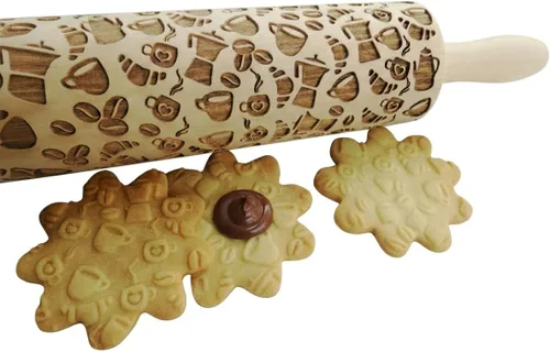 Vista 18 de Rodillo en relieve BEEHIVE. Rodillo de masa grabado con láser para galletas caseras y cerámica por Algis Crafts
