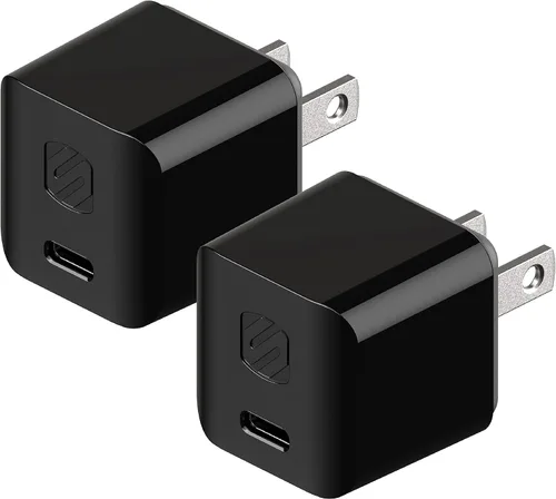 Vista 7 de Scosche HPDC20-SP Cargador rápido PowerVolt 20W Mini Cube USB-C, adaptador de pared para teléfono, carga de energía 4 veces más rápida, enchufe