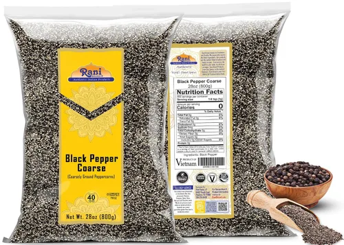 Vista 2 de Rani - Pimienta negra molida gruesa de 28 mallas (molienda de mesa) 28 onzas (1.75 libras) 28.22 oz ~ Todo natural Vegano Apto para gluten Sin
