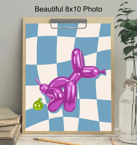 Vista 4 de Lindos accesorios de baño azul púrpura – divertida decoración de baño para mujeres, hombres y niños, estilo retro de los años 70 y 60, decoración