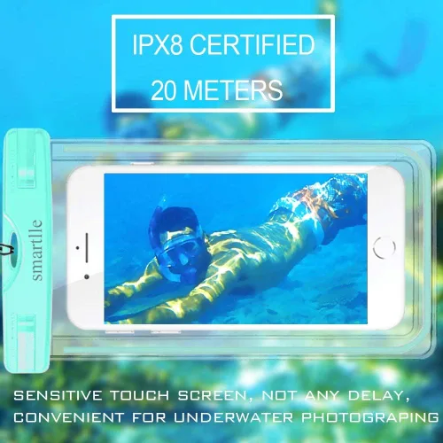 Vista 6 de Funda impermeable para teléfono, paquete de 2 protectores impermeables IPX8 para iPhone 15 14 13 12 11 Pro Max XR XS SE, para Galaxy S24 23