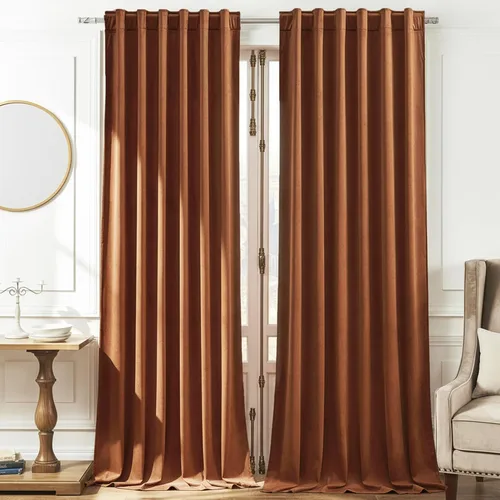 Vista 12 de Timeper Cortinas opacas de terciopelo negro de 42 pulgadas de ancho x 84 pulgadas de largo, cortinas opacas para dormitorio, sala de estar, cortinas
