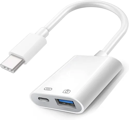 Vista 8 de Adaptador USB-C a USB para iPhone 15, 16, 17, MacBook Pro Air 2025, iMac iPad mini Pro, compatible con convertidor de cable USB OTG certificado MFi
