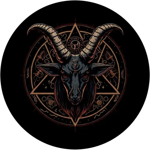 Vista 3 de Pentagram Baphomet Satanic Dark Art Evil Satan Devil 666 PopSockets intercambiables PopGrip