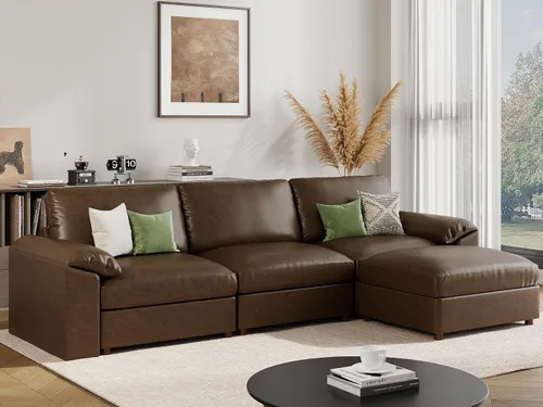 Vista 63 de EASE MOOSE Sofá modular seccional, sofá en forma de U para sala de estar Beige
