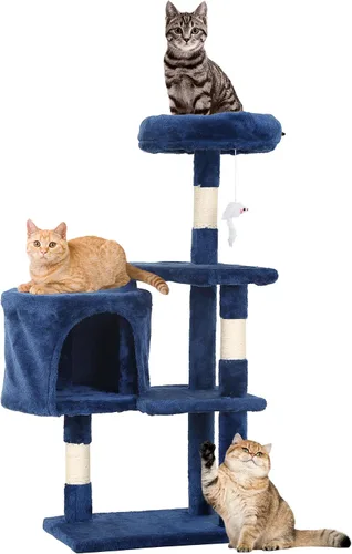 Vista 10 de FDW Torre de árbol para gatos de 54 pulgadas Ceniciento Centro de Ashy