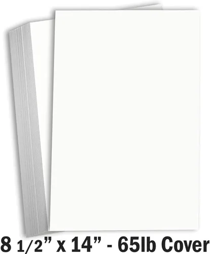 Vista 2 de Hamilco Papel de cartulina legal blanco de 8 1/2 x 14 pulgadas, cartulina de 65 libras, cubierta de 25 unidades (brillante)
