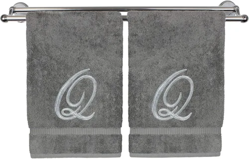 Vista 134 de Toalla de mano con monograma, regalo personalizado, 16 x 30 pulgadas, extra absorbente, 100% algodón turco, acabado de rizo suave, para baño, cocina