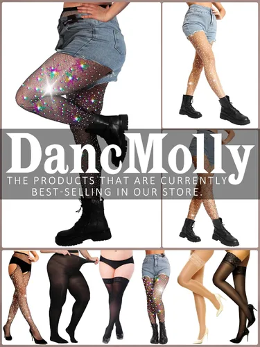 Vista 9 de DancMolly Medias de nailon semiopacas de cintura alta para mujer, con control superior