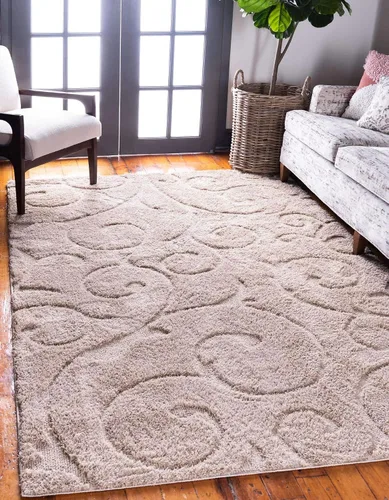 Vista 20 de Unique Loom colección Floral Shag - Alfombra de área tallada, 2 pies x 6 pies y 7 pulgadas, color marrón