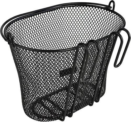 Vista 2 de Cesta con ganchos, frontal, extraíble, malla de alambre pequeña, cesta de bicicleta para niños