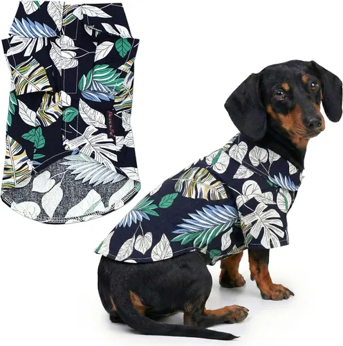 Vista 13 de Parisian Pet Camisa para perro de Amazonia - Ropa de algodón para perros pequeños - Elegante traje tropical para perros - Ropa ligera y suave