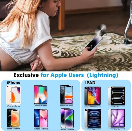 Vista 2 de Paquete de 3 ventiladores portátiles para teléfono celular compatible con iPhone 14/14Pro Max/13/13 Pro Max/12/12 Pro Max/11/11 Pro/11 Pro