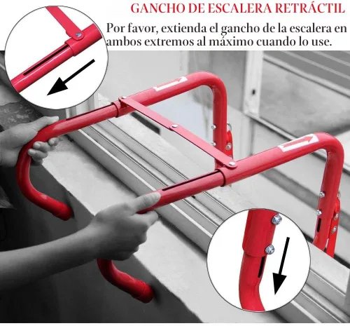 Vista 2 de Hausse - Escalera de escape de incendios retráctil de 3 pisos, 25 pies