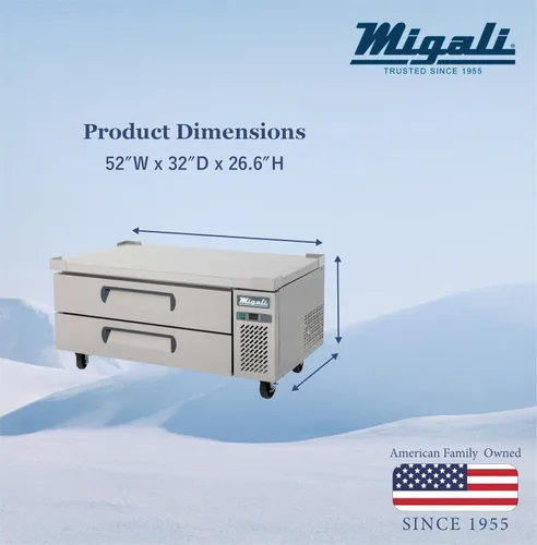 Vista 2 de Migali C-CB52-HC Base de chef refrigerada de 52 ″ de ancho