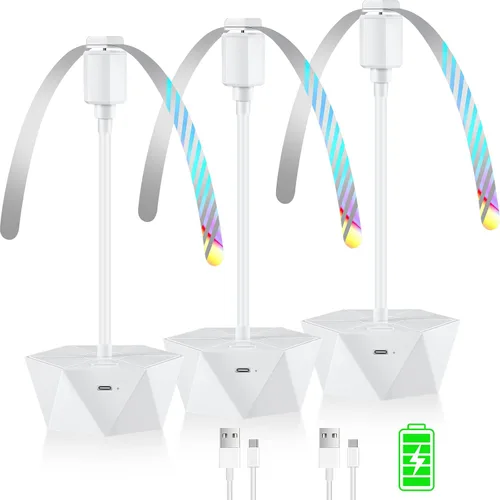 Vista 9 de Ventiladores Repelentes de Moscas para Mesas Recargables para Interiores y Exteriores para Mantener las Moscas Alejadas, Spinner de Mesa con Aspas