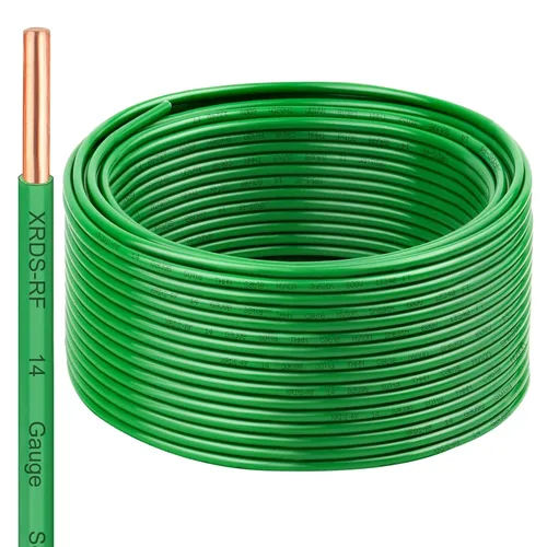 Vista 18 de Cable THHN 25 pies, Conductor Único de Cobre Desnudo, Cable Eléctrico Rojo 10AWG, Cable de Construcción Sólida de 600V con Funda de Nylon