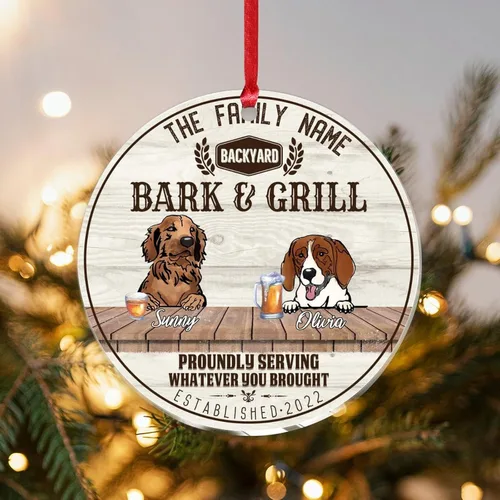 Vista 24 de SILYHEART Christmas Acrylic Ornament Husky & Labrador Retriever Christmas Ornaments Family Dog Name Funny Hope Your Like Dogs Car Hanging Ornament