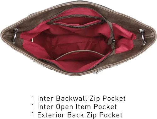 Vista 5 de Bolso de hombro grande Hobo para mujer con tachuelas de piel vegana