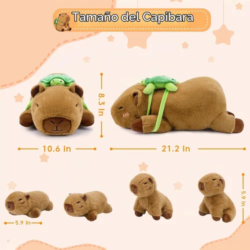 Vista 5 de SQEQE Capybara - Peluches con bebés, almohada de felpa suave Capibara