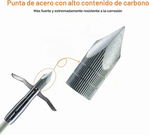 Vista 3 de maifield Cabeza de pesca con arco ejes de flecha de carbono/fibra de vidrio, 2 púas mecánicas de 2.5 pulgadas, área de sujeción de tiro con arco