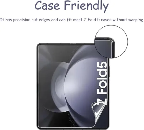 Vista 6 de Protector de pantalla para Samsung Galaxy Z Fold 5 [no de vidrio], película protectora de pantalla interior flexible transparente de TPU