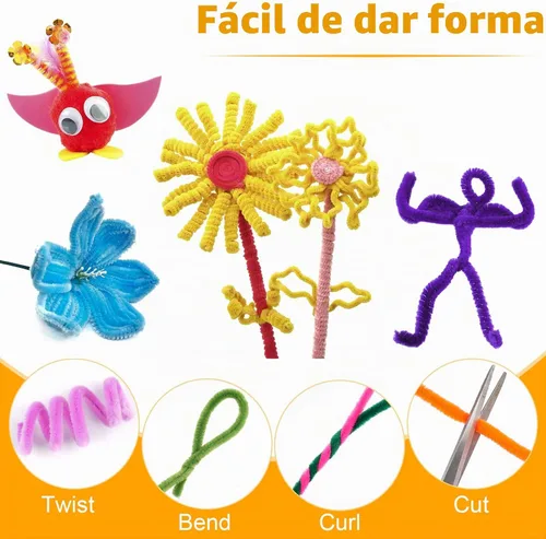Vista 3 de 300 PCS Pipe Cleaners, Multi-Color Pipe Cleaners Craft, 12 inch x 6 mm