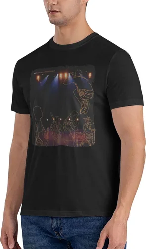 Vista 9 de Camiseta de manga corta con gráficos de algodón para hombre, color negro