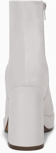 Vista 4 de Rilista Botas de plataforma para mujer, tacones altos y gruesos, botines de tobillo con punta cuadrada y cremallera lateral